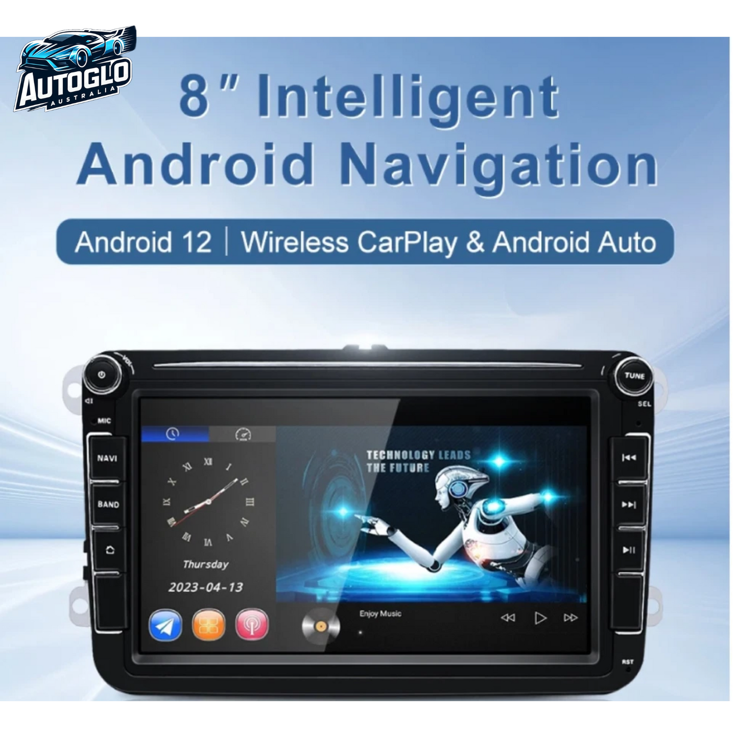 Autoglo Australia 8" CarPlay Android 13 Stereo For VW T5 POLO CADDY AMAROK GOLF JETTA TIGUAN SKODA
