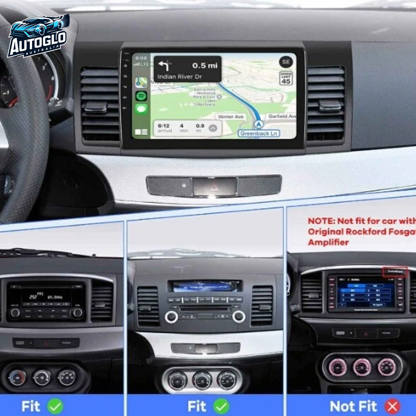 Autoglo Australia 10.1" Android Carplay STEREO BT GPS for MITSUBISHI LANCER 2007-17 (2GB+32G)