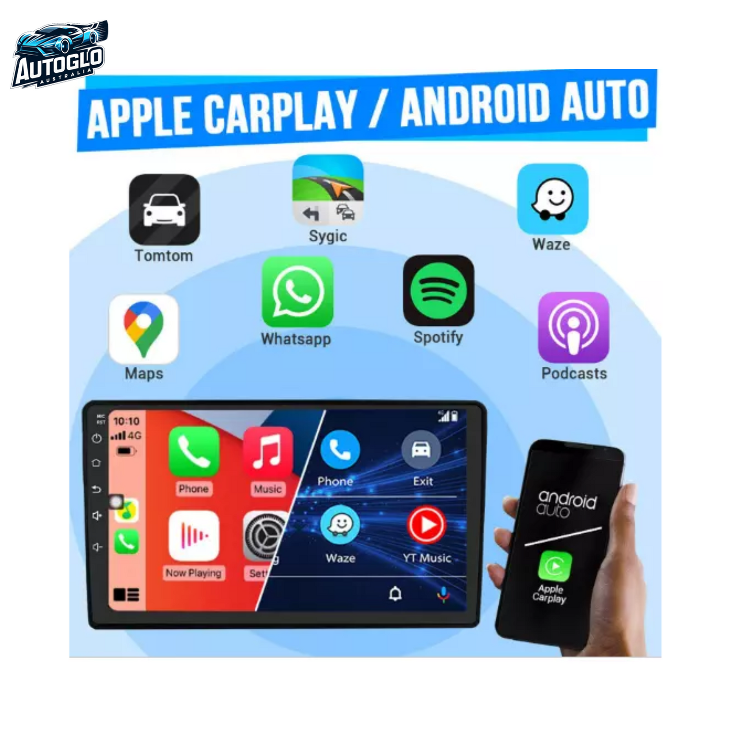 Autoglo Australia 9" CarPlay Android 13 GPS BT WiFi Stereo For HYUNDAI i20 (2019+) 2GB+32GB