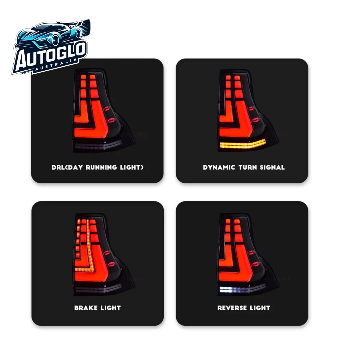 Autoglo Australia 2010-2021 LED Tail Lights For Toyota Land Cruiser Prado