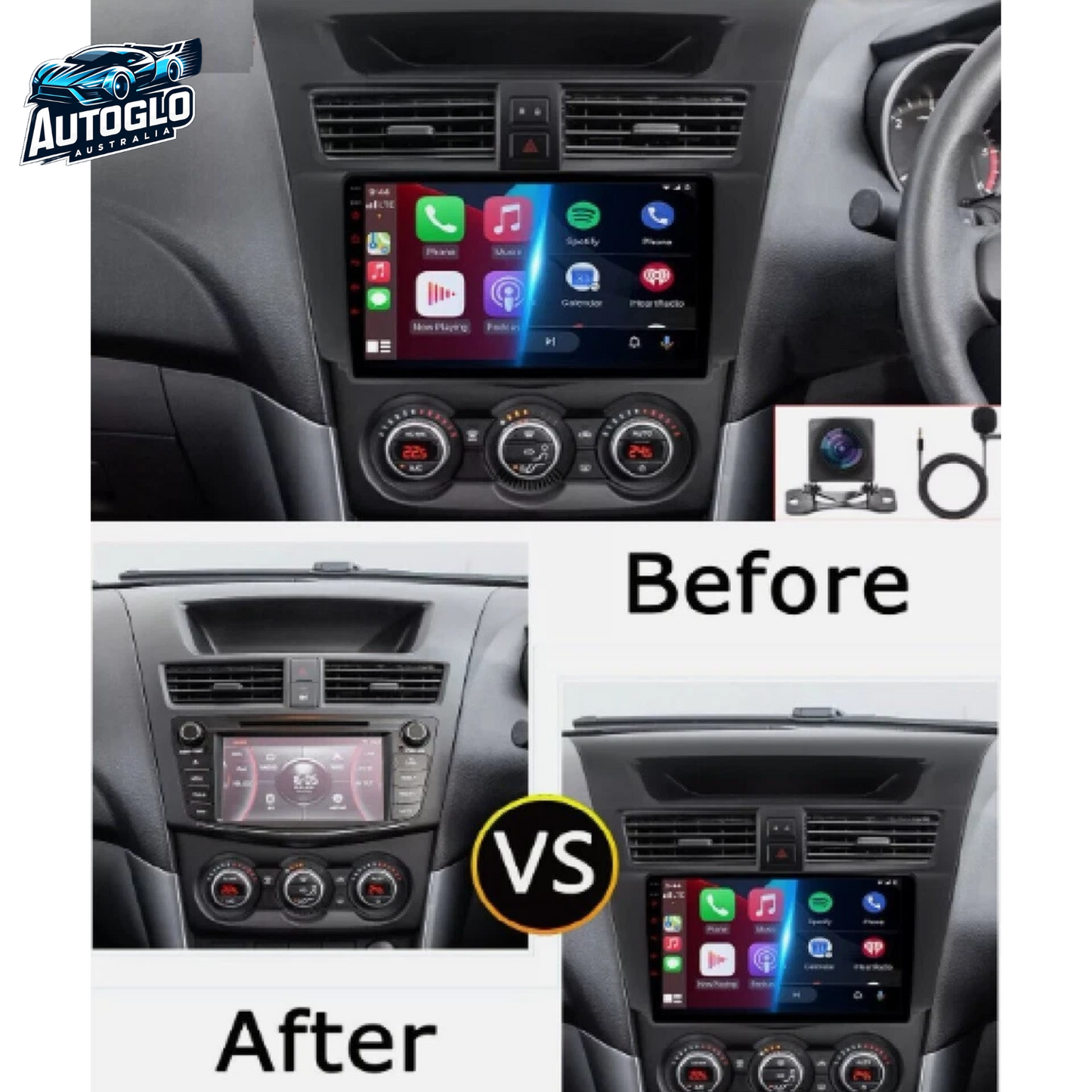Autoglo Australia 9" (2G+32G) GPS BT WiFi CARPLAY ANDROID Stereo For MAZDA BT50 (2011-20) Gifts