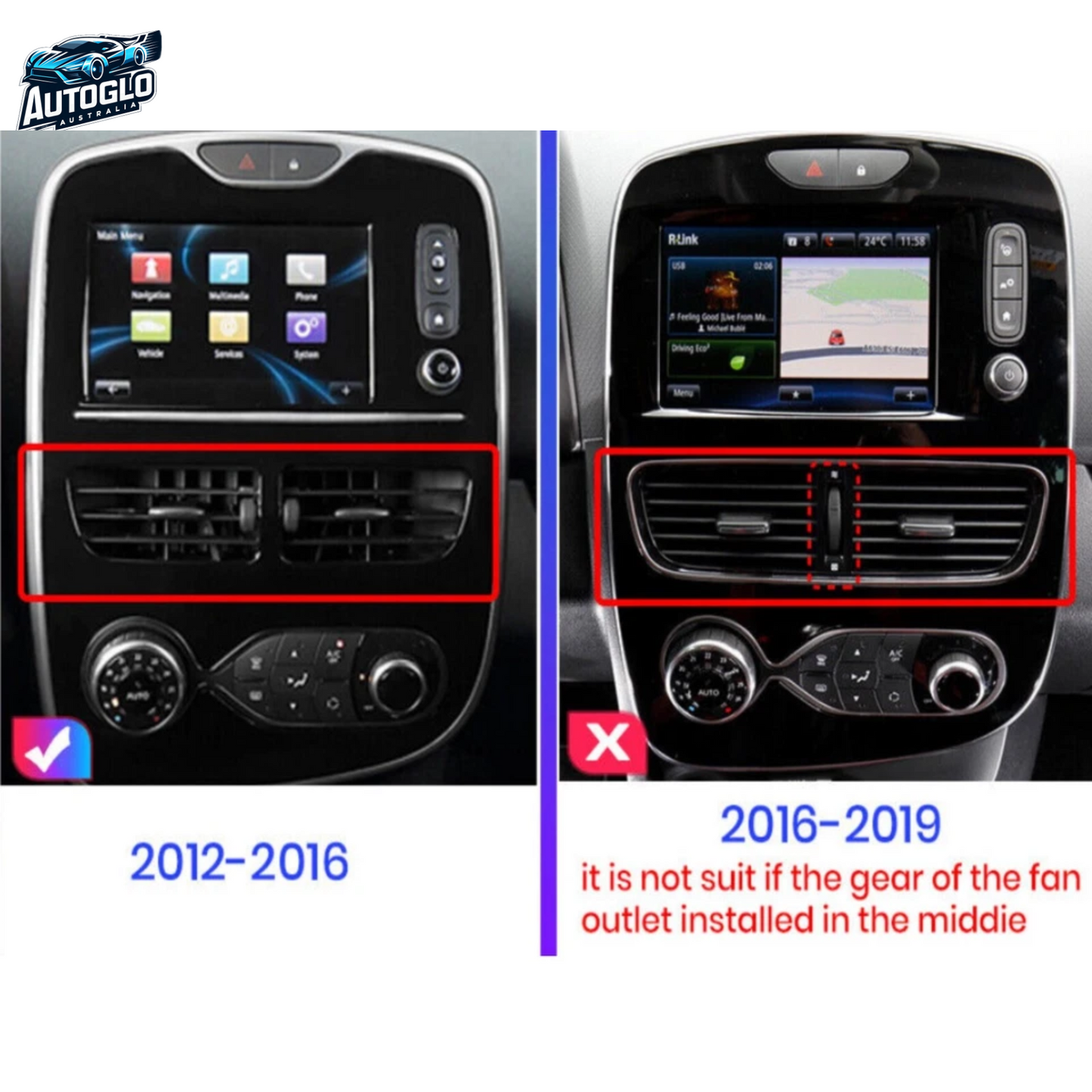 Autoglo Australia 10" (2G+32G) GPS BT WiFi CARPLAY Stereo For RENAULT CLIO 4 (2012-16)