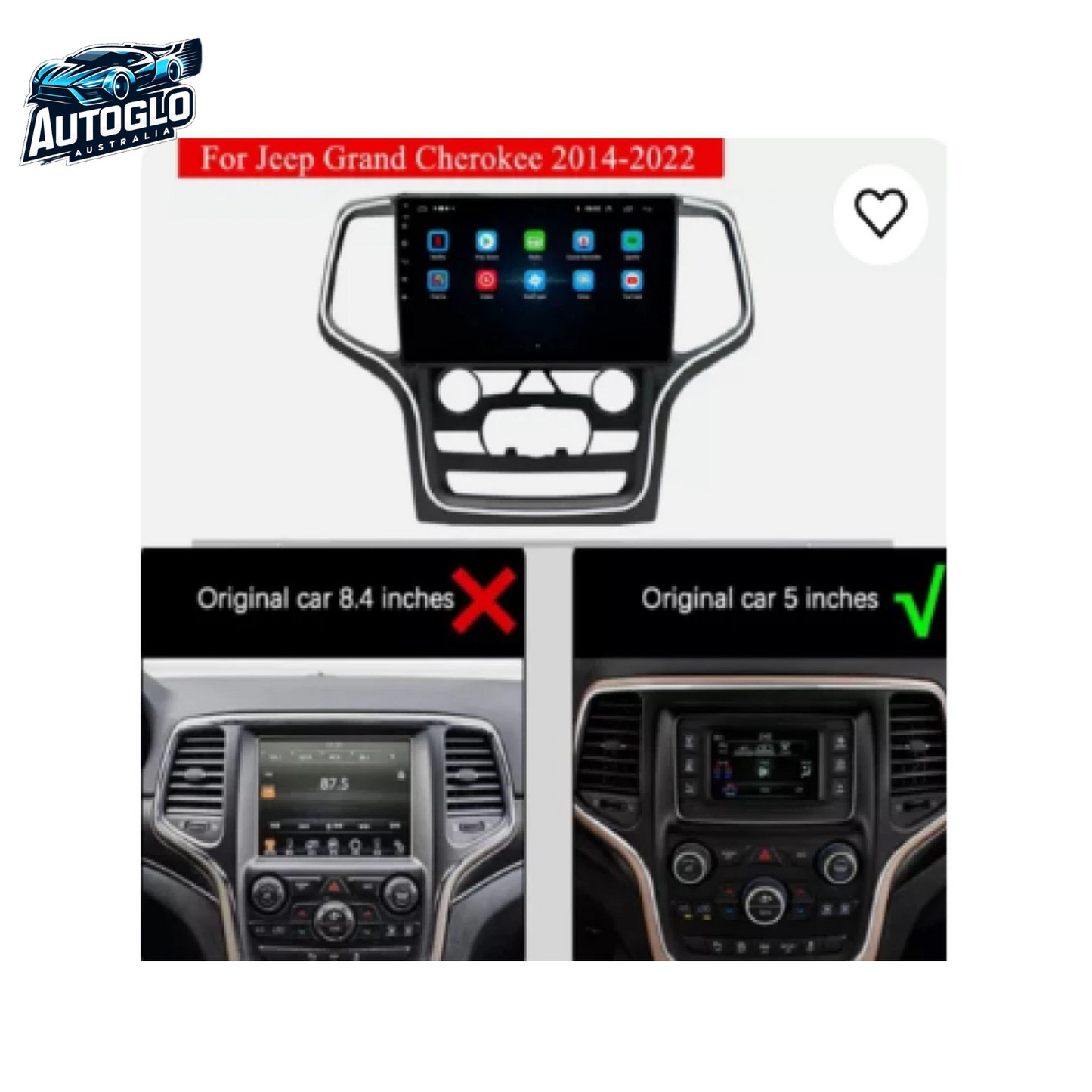 Autoglo Australia 10.1" Android 13 Carplay Stereo for JEEP Cherokee (2013-22) BT GPS NAVI (2+32GB)