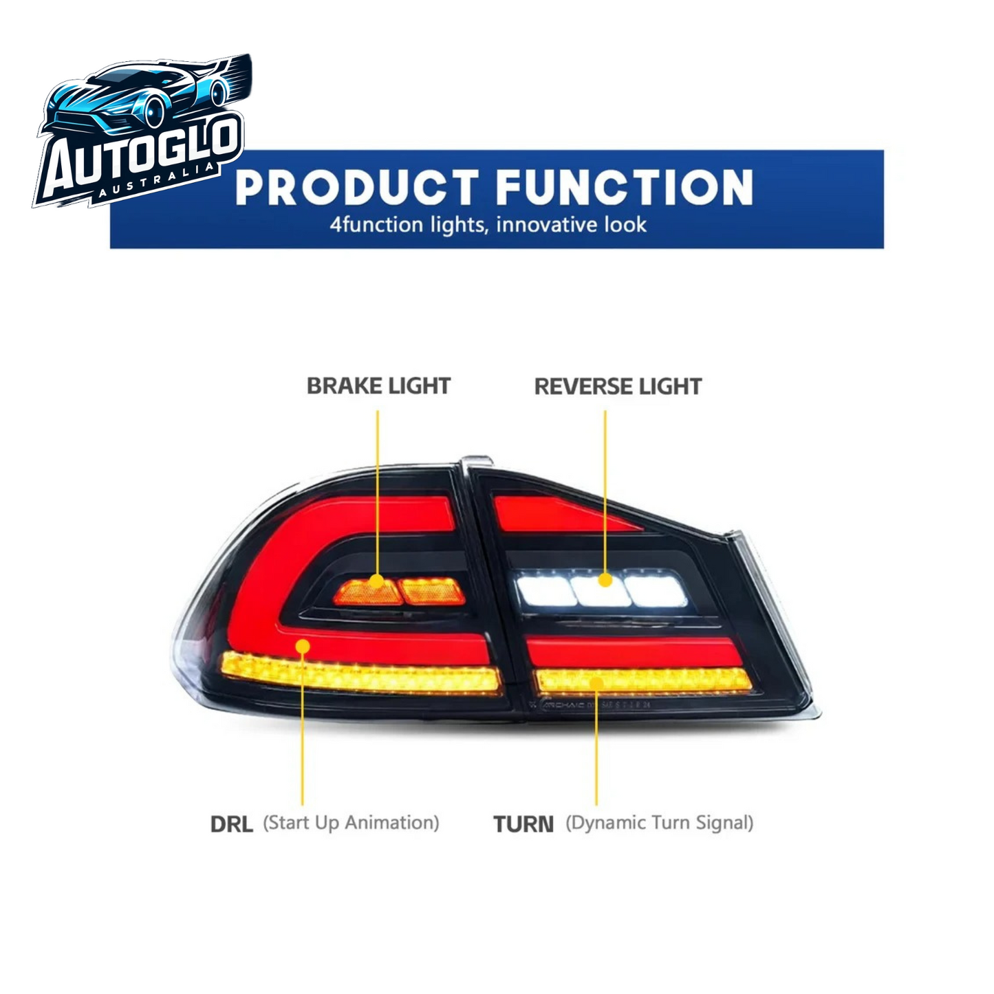 Autoglo Australia LED Tail Light Kit for Honda Civic FD2/FD3 Sedan & Type R 2006-2011