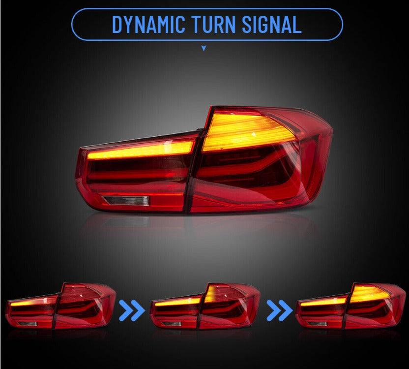 Autoglo Australia's VLAND LED Tail Lights for BMW 3 Series/M3 (2012-2018), featuring sleek design with red lens