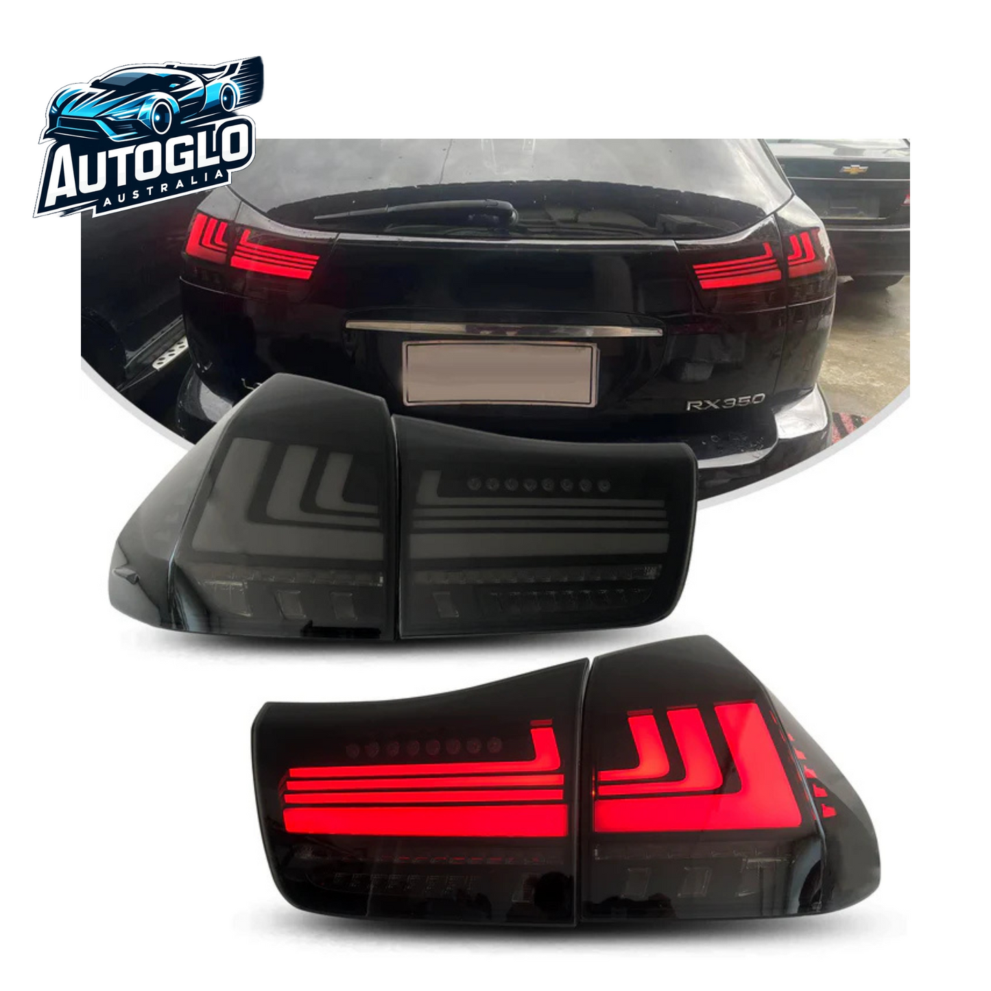 Autoglo Australia LED Tail Lights For Lexus RX 2003-2009 RX330 RX350 RX400h Start UP Animation