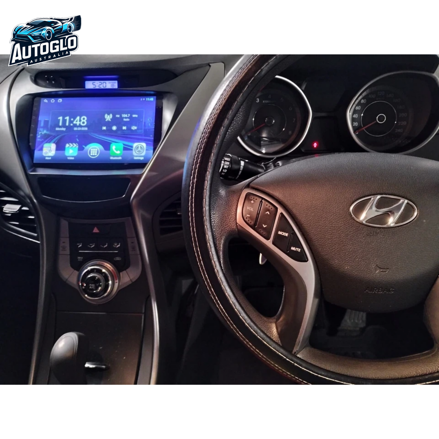 Autoglo Australia 9" CarPlay Android For HYUNDAI ELANTRA (2012-14) GPS BT WiFi 2GB+32GB