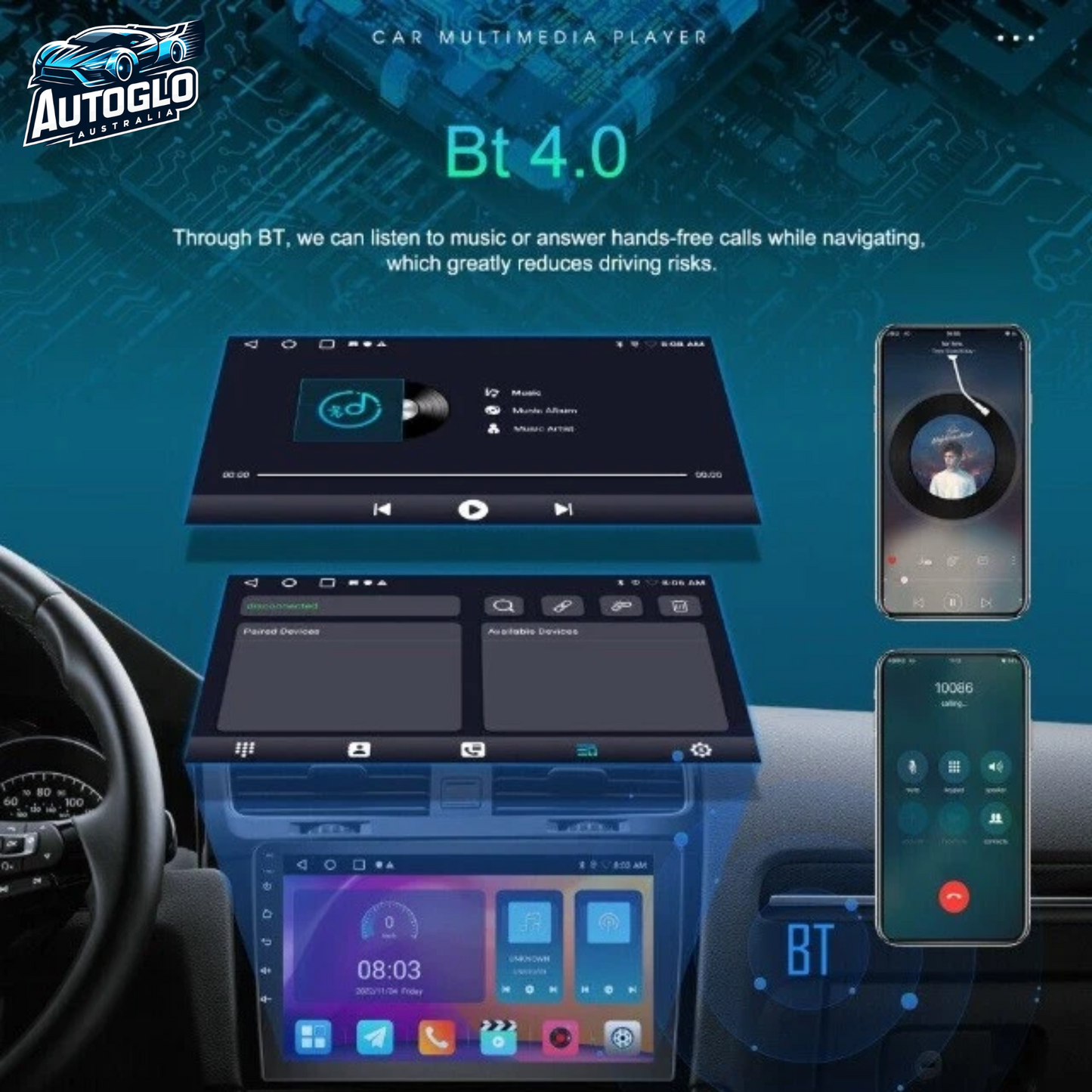 Autoglo Australia 10" Android Carplay Stereo BT GPS for NISSAN PULSAR B17 2GB+32G (2012-17)
