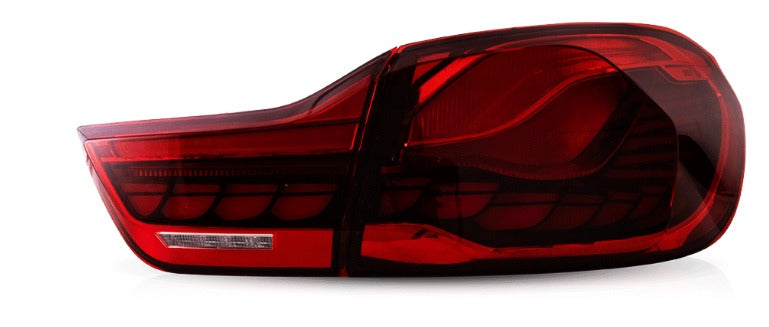 Close-up of VLAND LED Tail Lights for BMW M4 F82, F83, F32, F36 (2013-2020), showcasing start-up animation running light