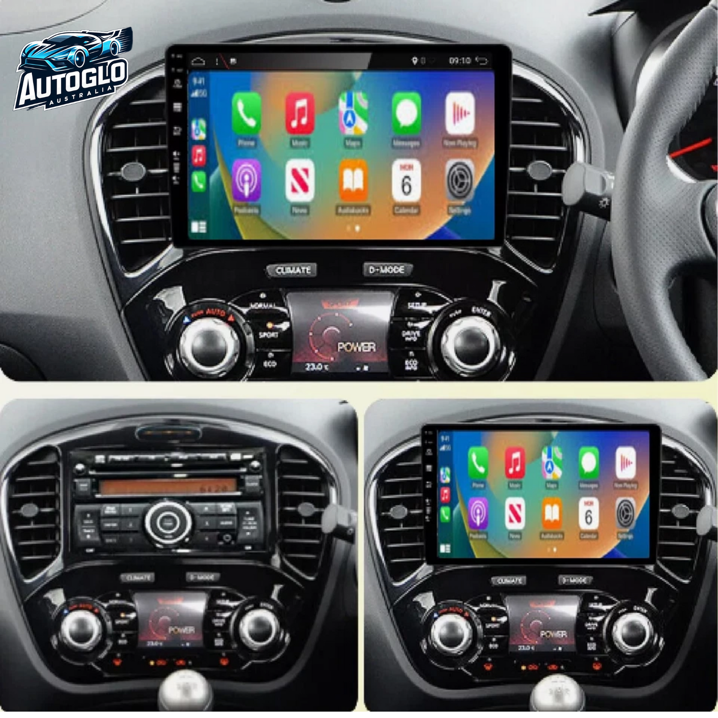 Autoglo Australia 9" Android Carplay BT GPS WiFi Stereo for Nissan Juke F15 (2010-19) (2GB+32G)