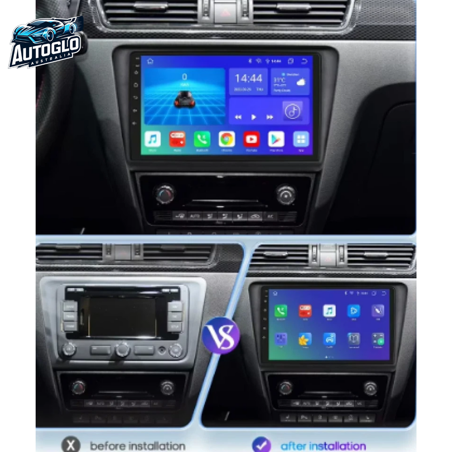 Autoglo Australia 9" Android Carplay BT GPS Stereo for Skoda Octavia 3 A7 (2GB+32G) 2013-18