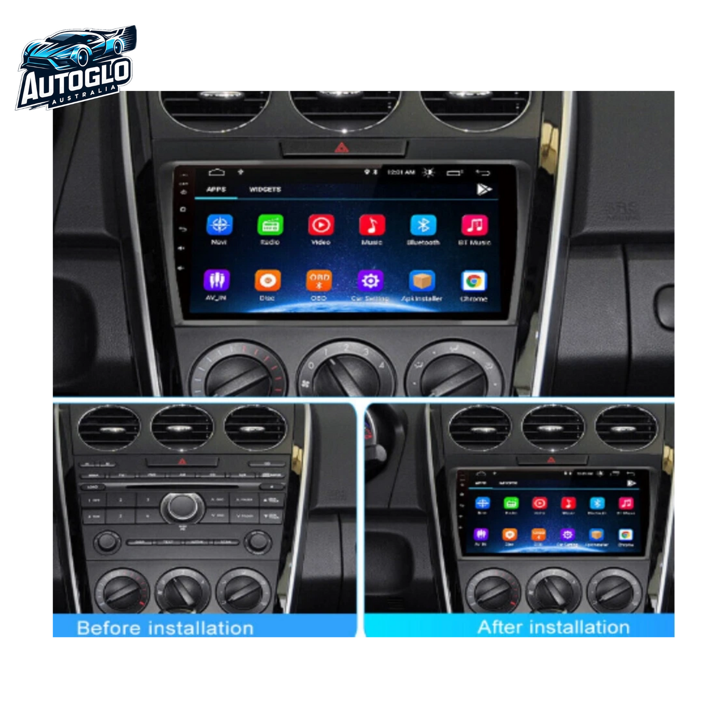 Autoglo Australia 9" CarPlay Android 13.0 BT GPS WiFi Stereo For MAZDA CX 7 (2008 -15) 2GB+32GB
