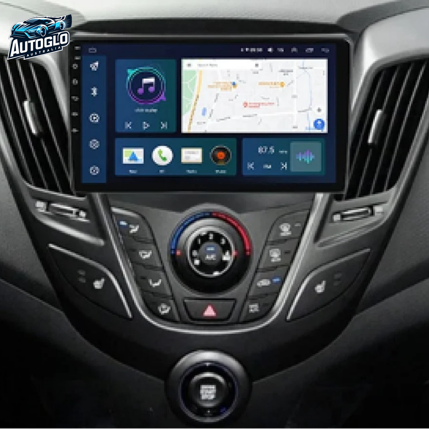 Autoglo Australia 9" (2G+32G) GPS CARPLAY ANDROID Stereo Amp Decoder HYUNDAI VELOSTER (2011-17)