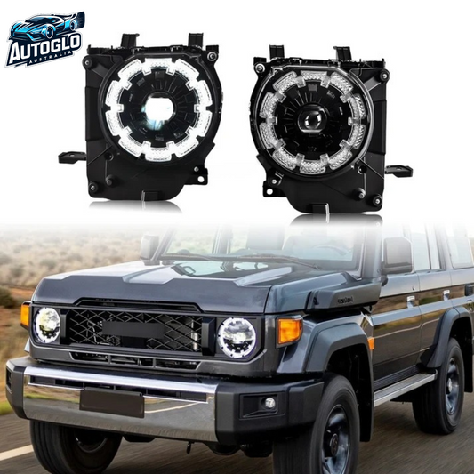 Autoglo Australia Toyota Land Cruiser LED Headlights AX (fourth facelift) 2023 2024 DRL Start UP Animation