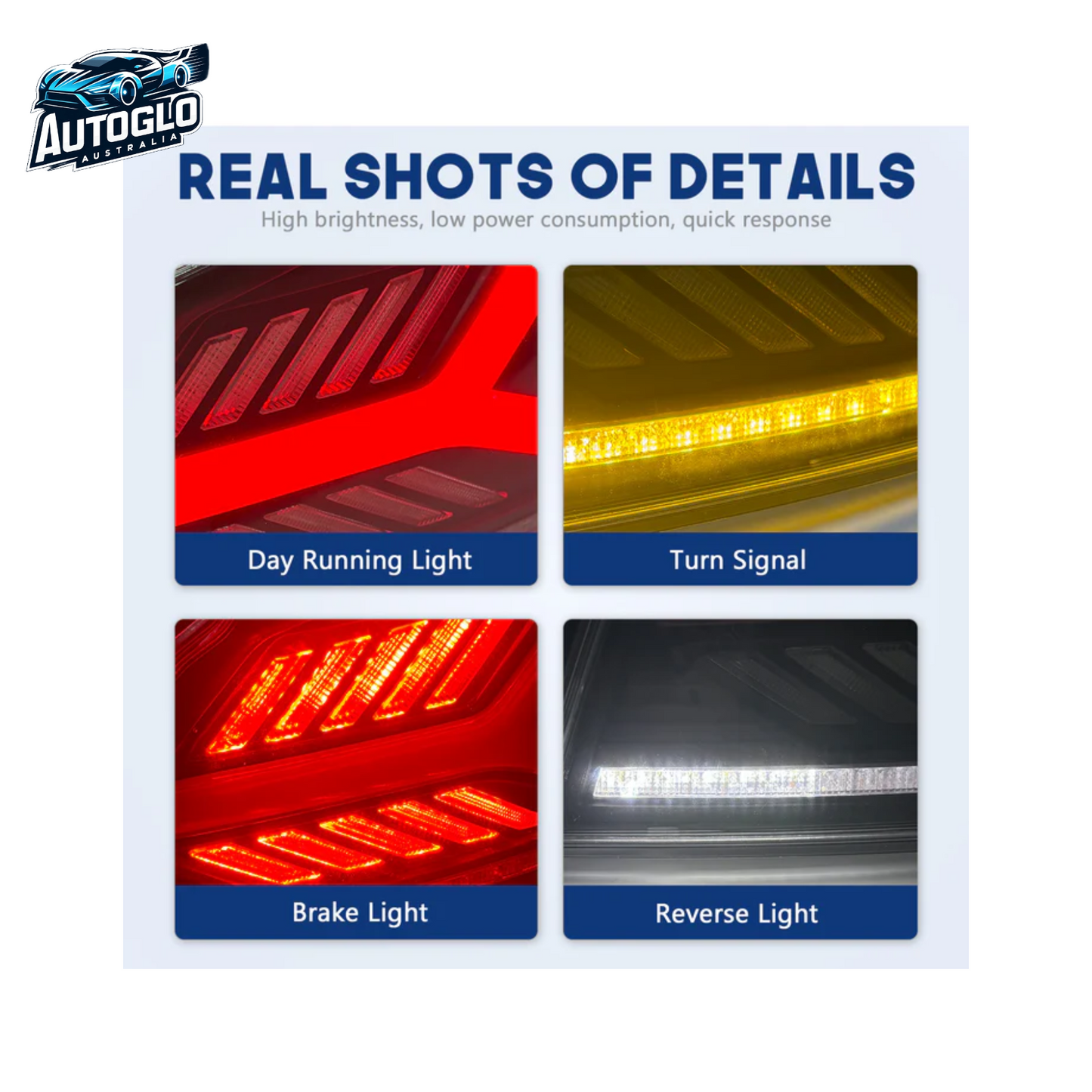 Autoglo Australia LED Tail Lights for Toyota Subaru WRX STI 2015-2021 DRL Start UP Animation Rear Back Lamps