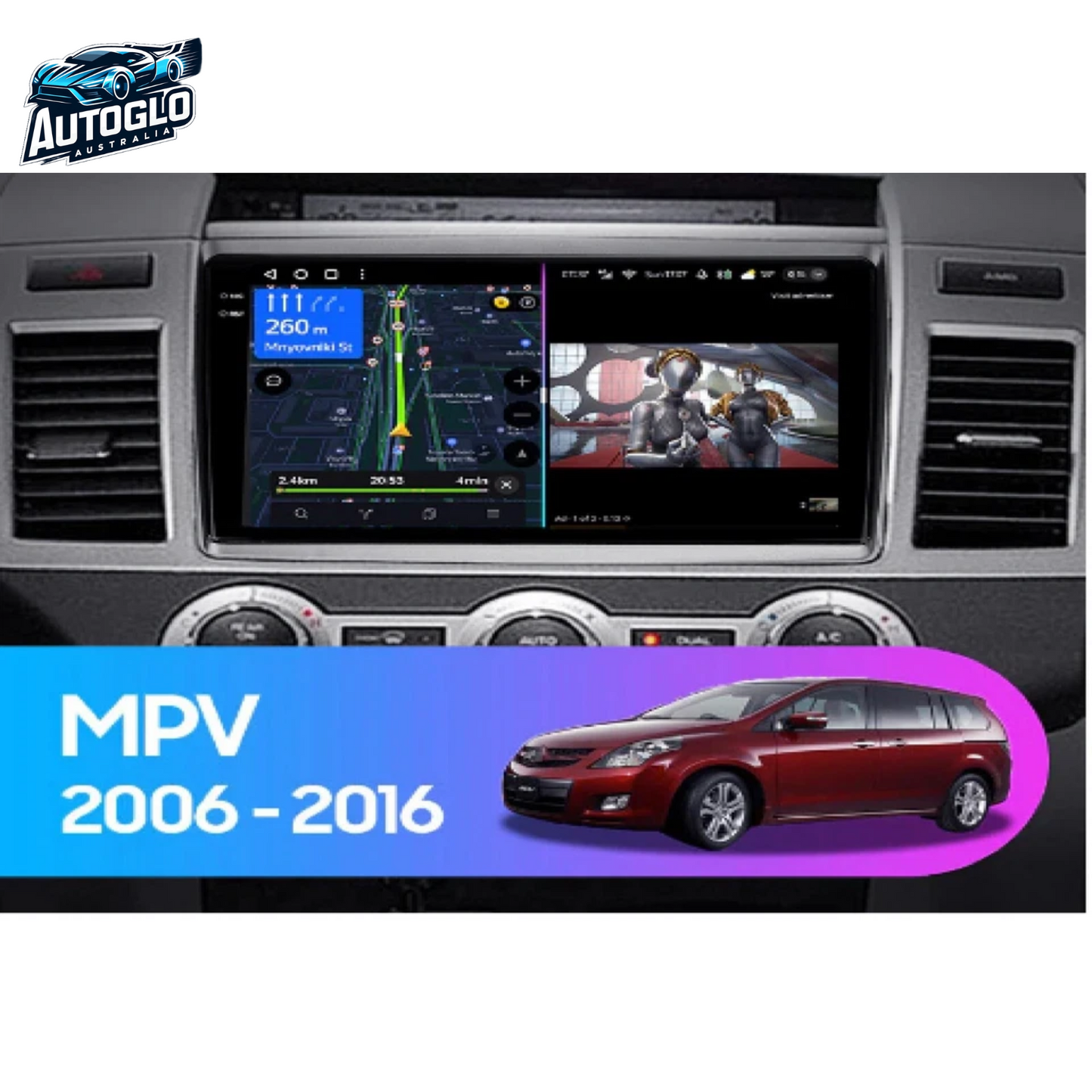 Autoglo Australia 9" (2G+32G) GPS BT WiFi CARPLAY ANDROID Stereo For MAZDA MPV LY (2006-16)