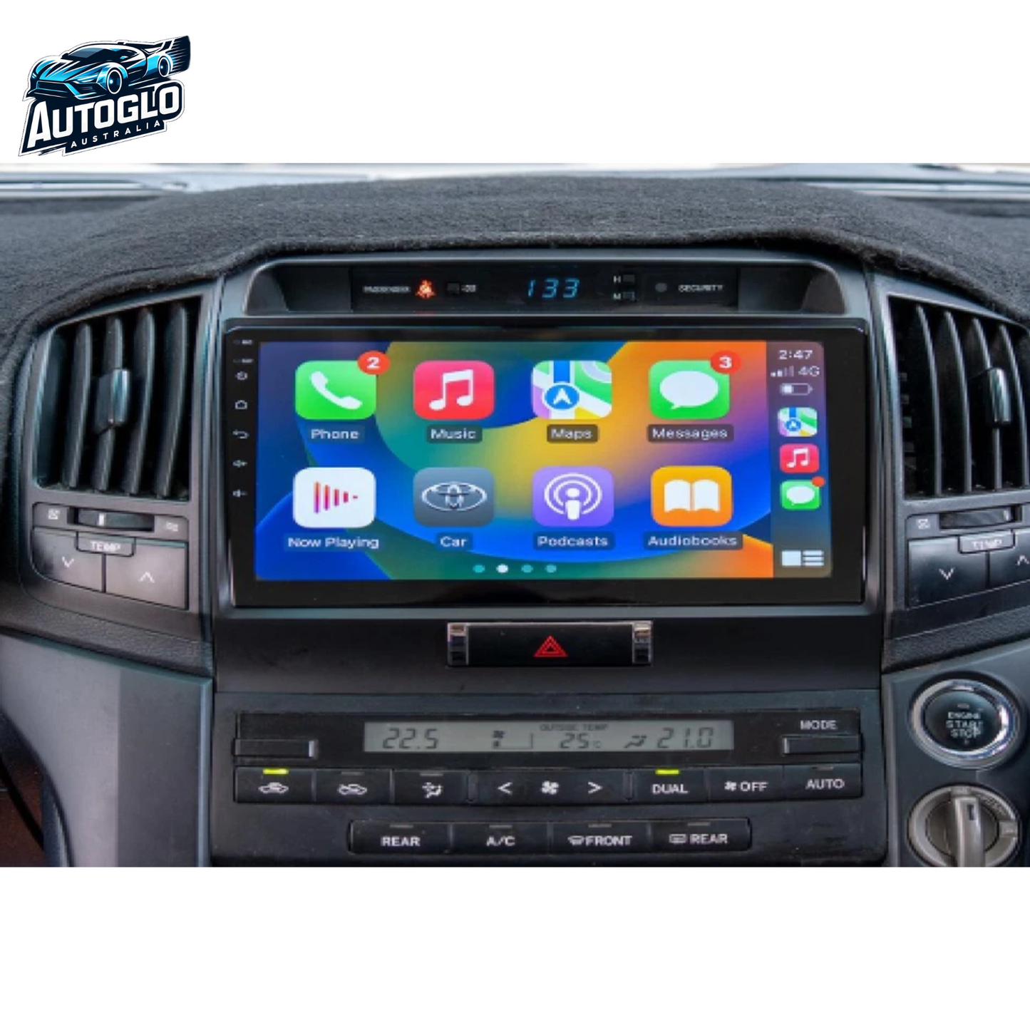 Autoglo Australia 10.1" Carplay Android 13 GPS BT Stereo for TOYOTA LANDCRUISER (2+32GB) 2007-15