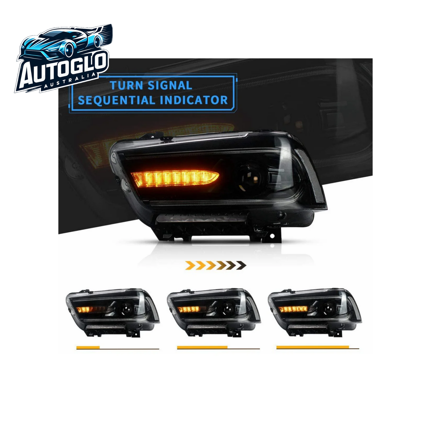 VLAND Dual Beam Projector Headlights for Dodge Charger 2011-2014
