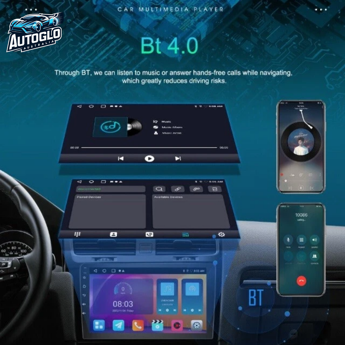 Autoglo Australia 9" Android Carplay BT GPS Stereo for TOYOTA PRIUS 2GB+32G (2015-19)