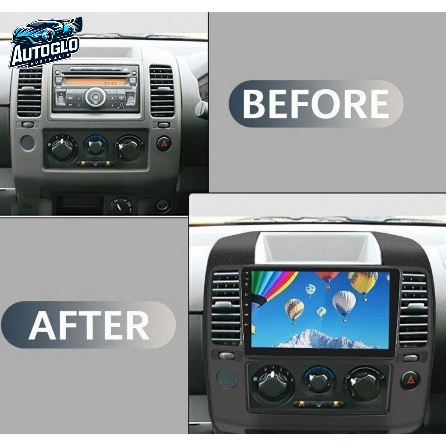 Autoglo Australia 9" (2+32G) Android 13 Carplay GPS WiFi BT Stereo for NISSAN NAVARA D40 (2005-12)