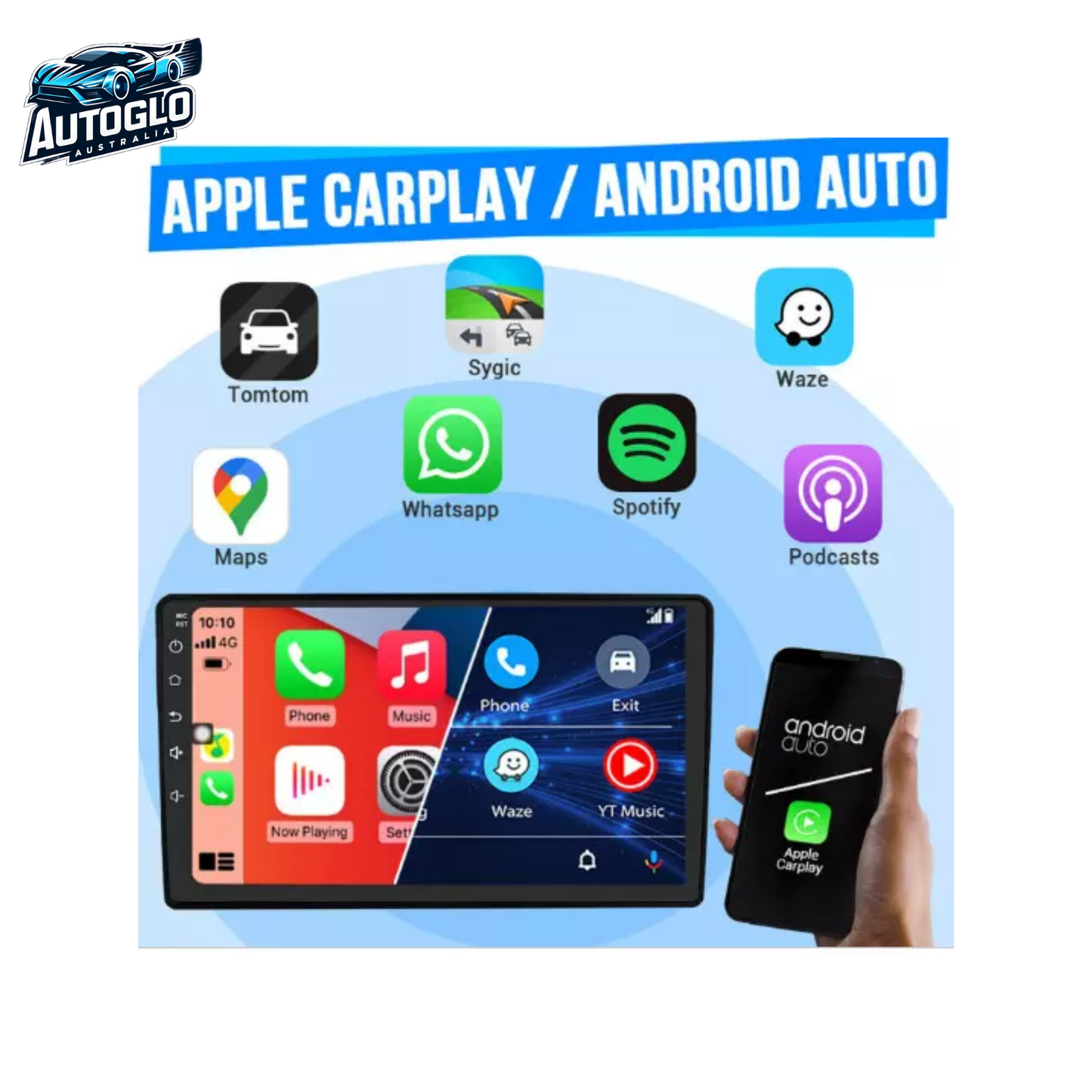 Autoglo Australia 9" CarPlay Android 13 GPS BT WiFi 2GB+32GB Stereo For TOYOTA YARIS (2016-18)