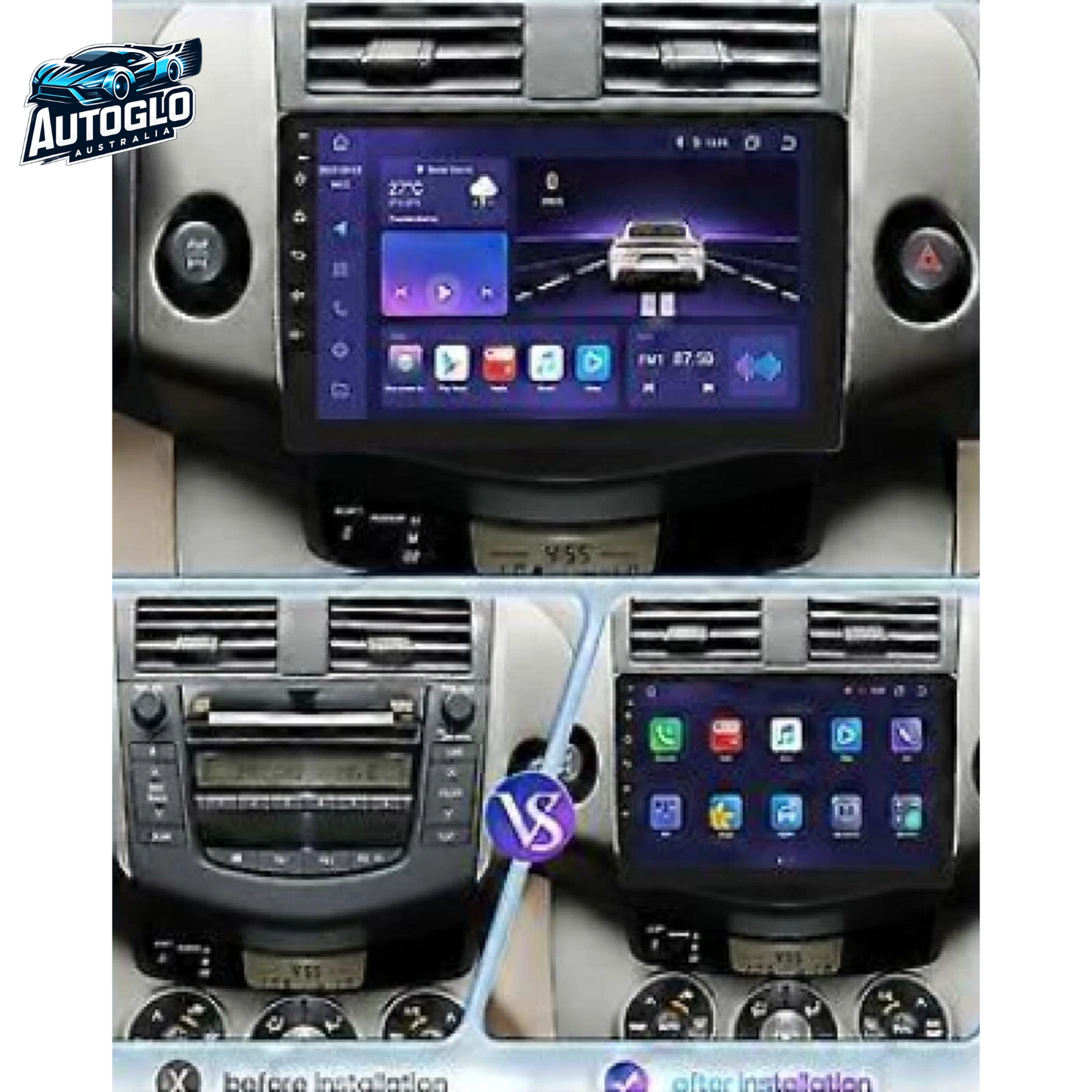 Autoglo Australia 9" (2G+32G) GPS BT WiFi CARPLAY ANDROID Stereo For TOYOTA RAV4 (2007+)