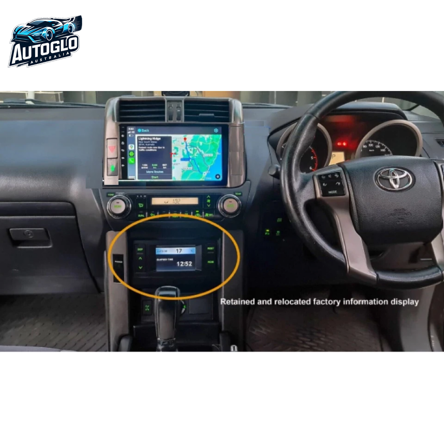 Autoglo Australia 7' Carplay Android GPS BT Stereo For Toyota Prado 150 (2+32G) Dual Frames