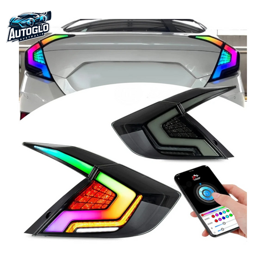 Autoglo Australia RGB LED Taillights Honda Civic 2016-2021 Colorful DRL Start UP Animation
