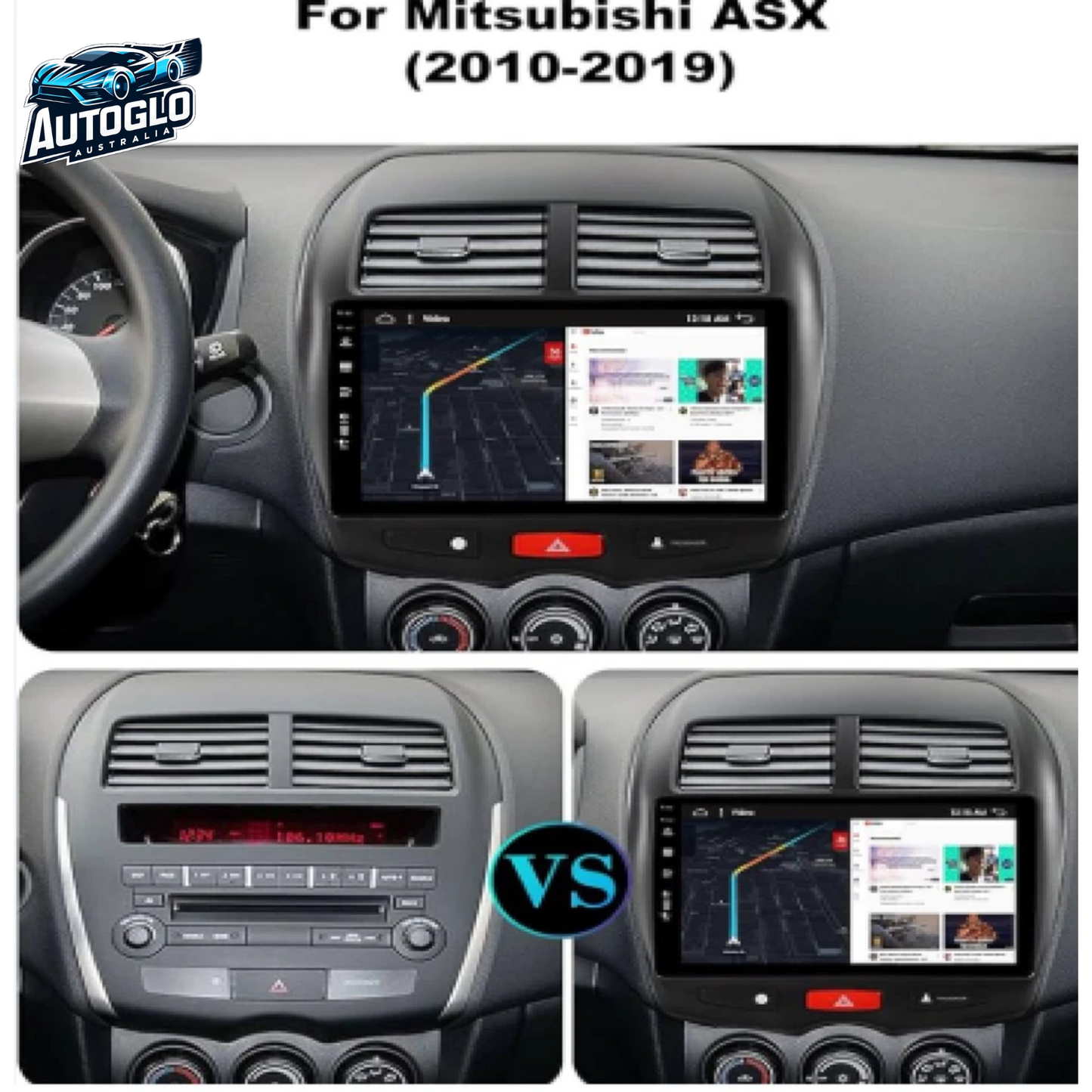 Autoglo Australia 10.1" Android 13 Carplay GPS Navi WIFI BT Stereo For Mitsubishi ASX Amp 2010-16