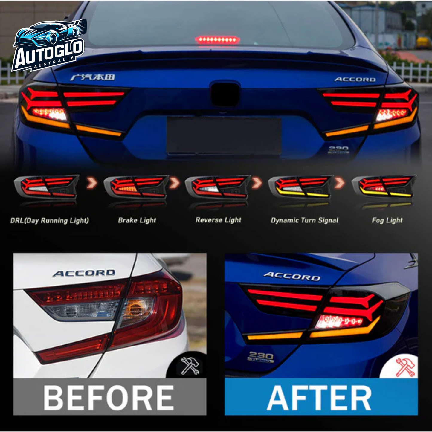 Autoglo Australia Taillights For Honda Accord 2018-2021