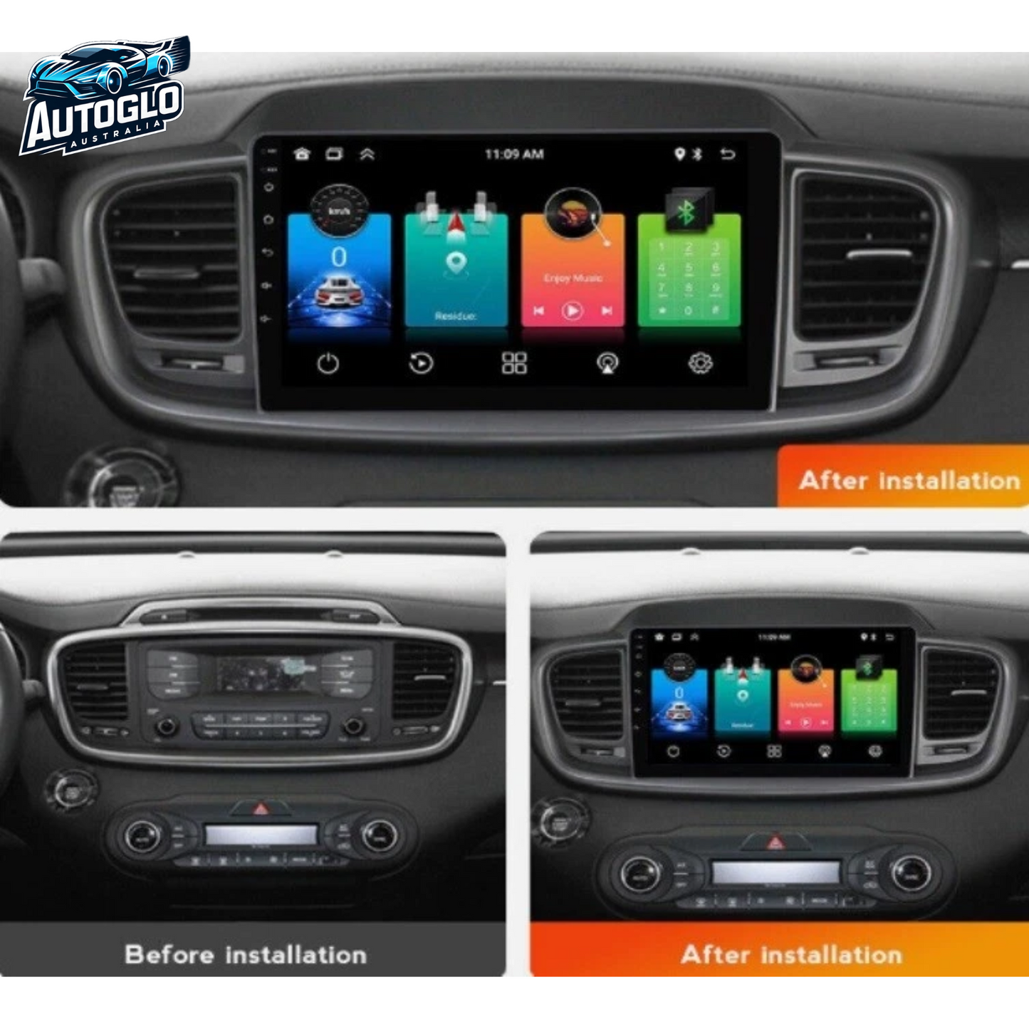 Autoglo Australia 10" (2G+32G) GPS BT WiFi CARPLAY ANDROID Stereo For Kia Sorento (2015-18)