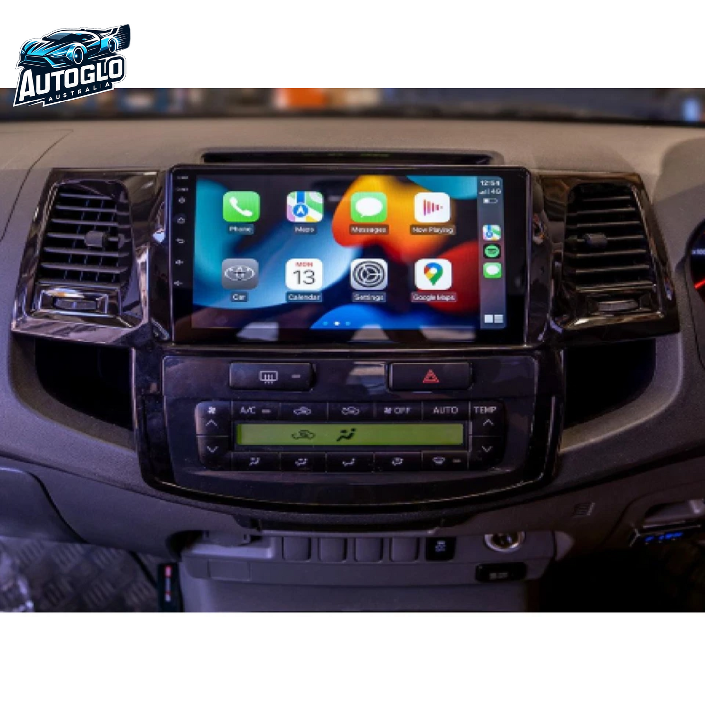 Autoglo Australia 9" CARPLAY ANDROID GPS BT WiFi Stereo For TOYOTA HILUX (2005-15) -Rev. Cam +Mic