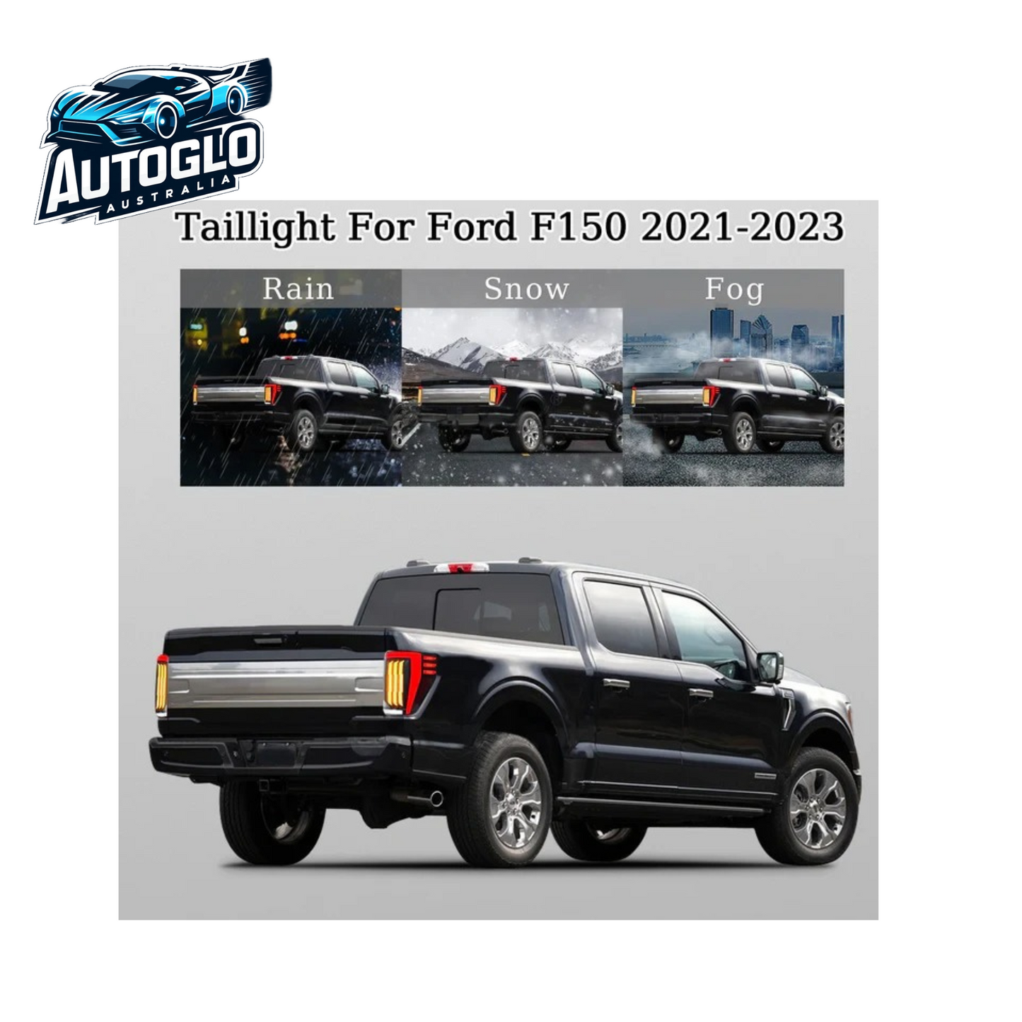 Autoglo Australia LED Tail Lights for Ford F150 F-150 2021 2022 2023 Rear Lamp