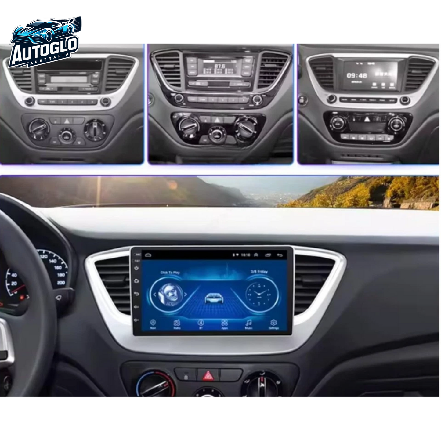 Autoglo Australia 9" (2G+32G) GPS BT WiFi CARPLAY ANDROID STEREO For HYUNDAI ACCENT (2019-20)