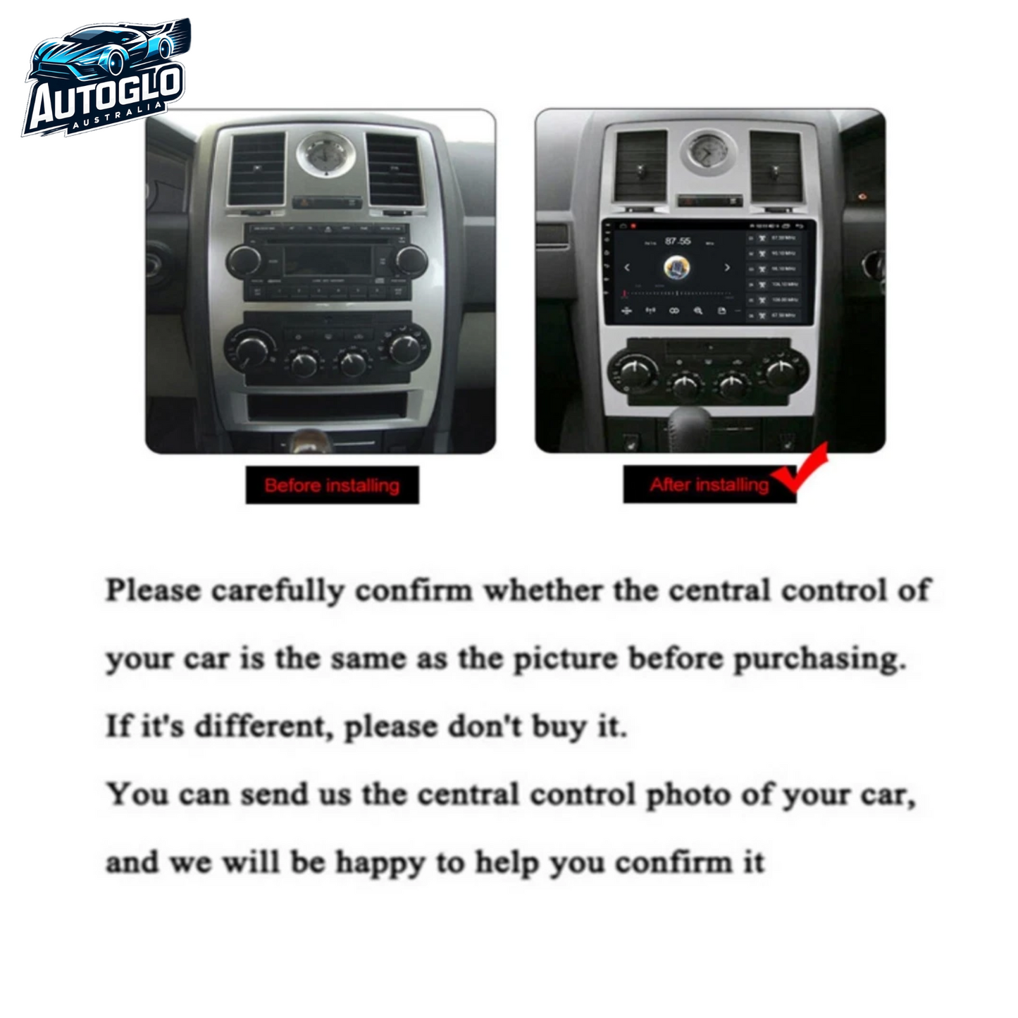 Autoglo Australia 9" Android Carplay BT GPS Stereo for Chrysler 300C AMP 2GB+32G (2004-11)