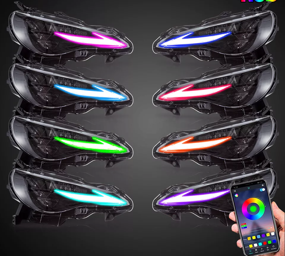 VLAND Full LED V3 Projector Headlights For 2012-20 Toyota 86 Subaru BRZ With RGB DRL