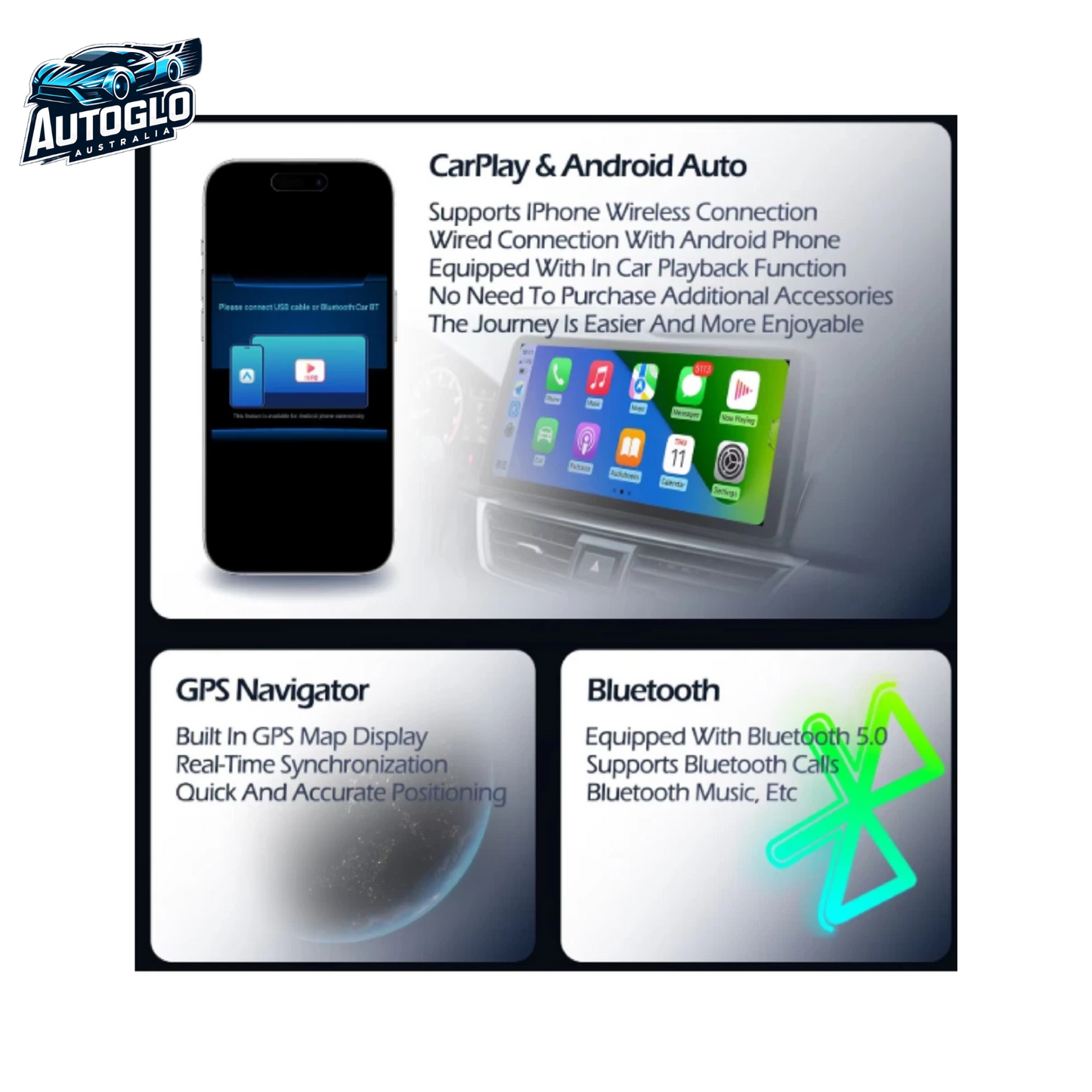 Autoglo Australia 12.3" XL FHD Carplay Android BT GPS 4G Stereo (Low) for AUDI Q5 (4+32G)