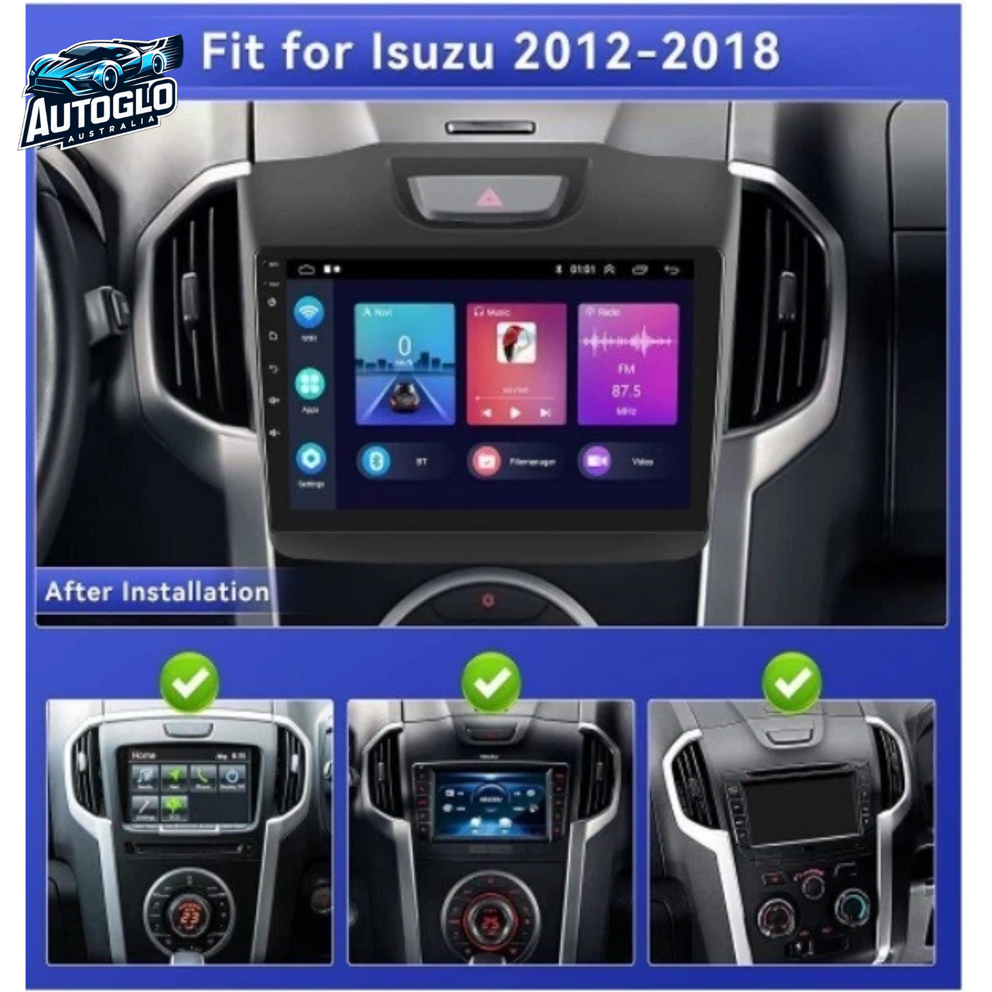 Autoglo Australia For 9" (2G+32G) CARPLAY Stereo For Isuzu D-Max 2012-20/Holden Colorado 2 (2012-16)