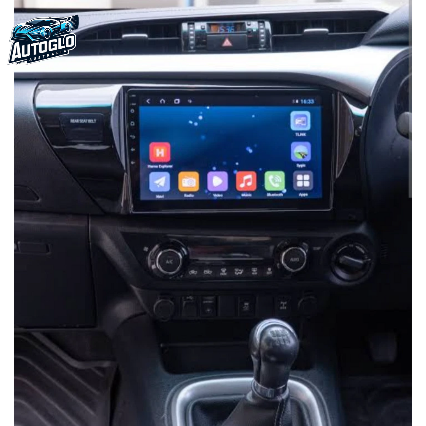 Autoglo Australia 10.1" Android Carplay Stereo for Toyota Hilux 2015-18 BT GPS (2GB+32GB) +Rev.Cam