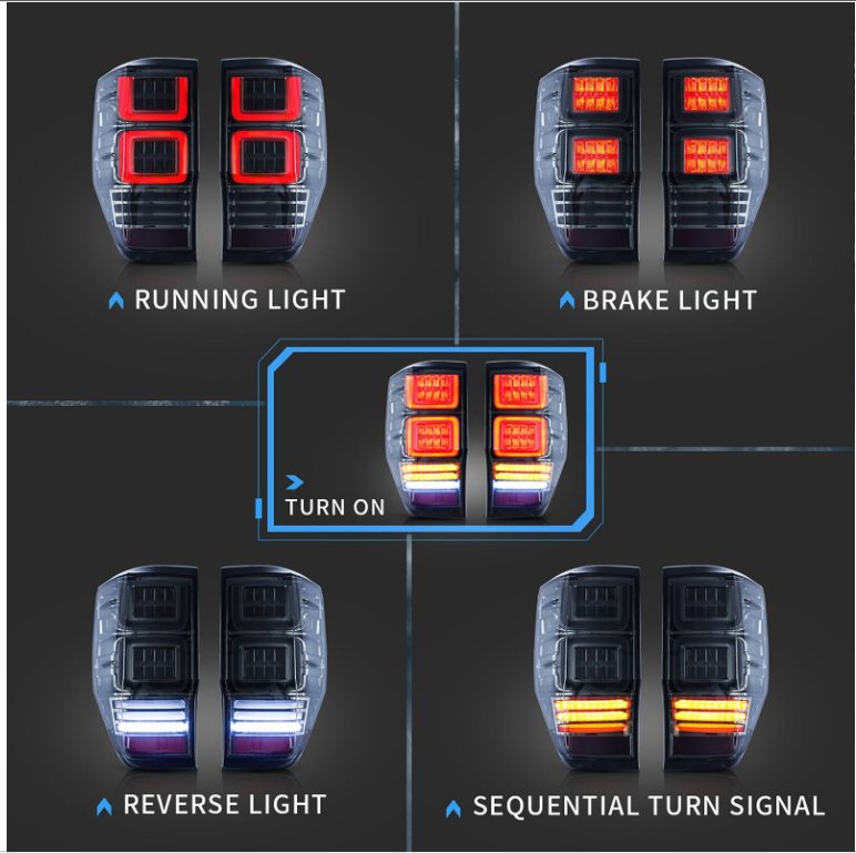 LED Tail Lights For 2012-2021 Ford Ranger Raptor PX Wildtrak T6 T7 T8 MK2 XL XLT