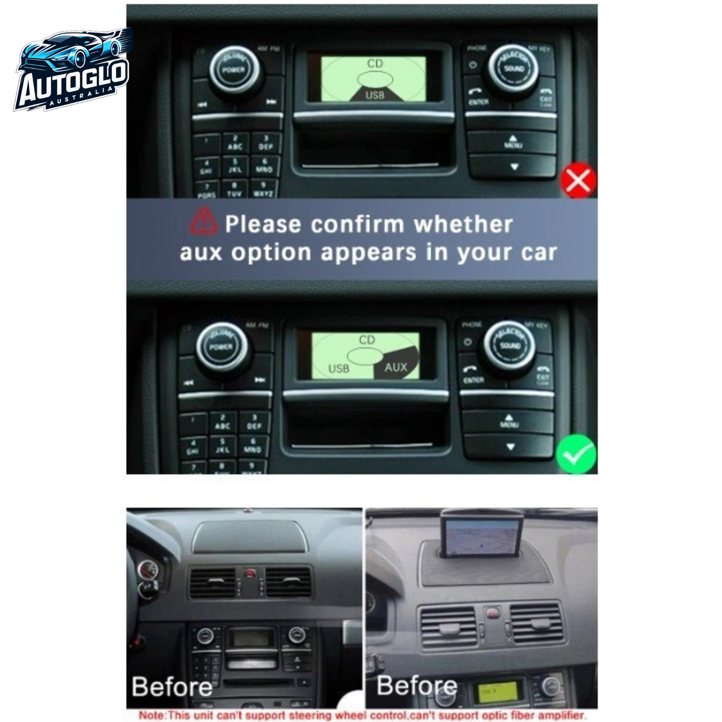 Autoglo Australia 9" CarPlay Android GPS BT WiFi Stereo For VOLVO XC90 (2004-13) 2+32GB