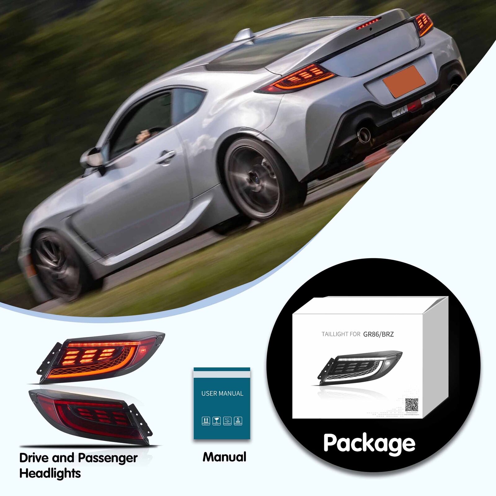 Package Contents: Pair of VLAND LED Tail Lights for Toyota GR86