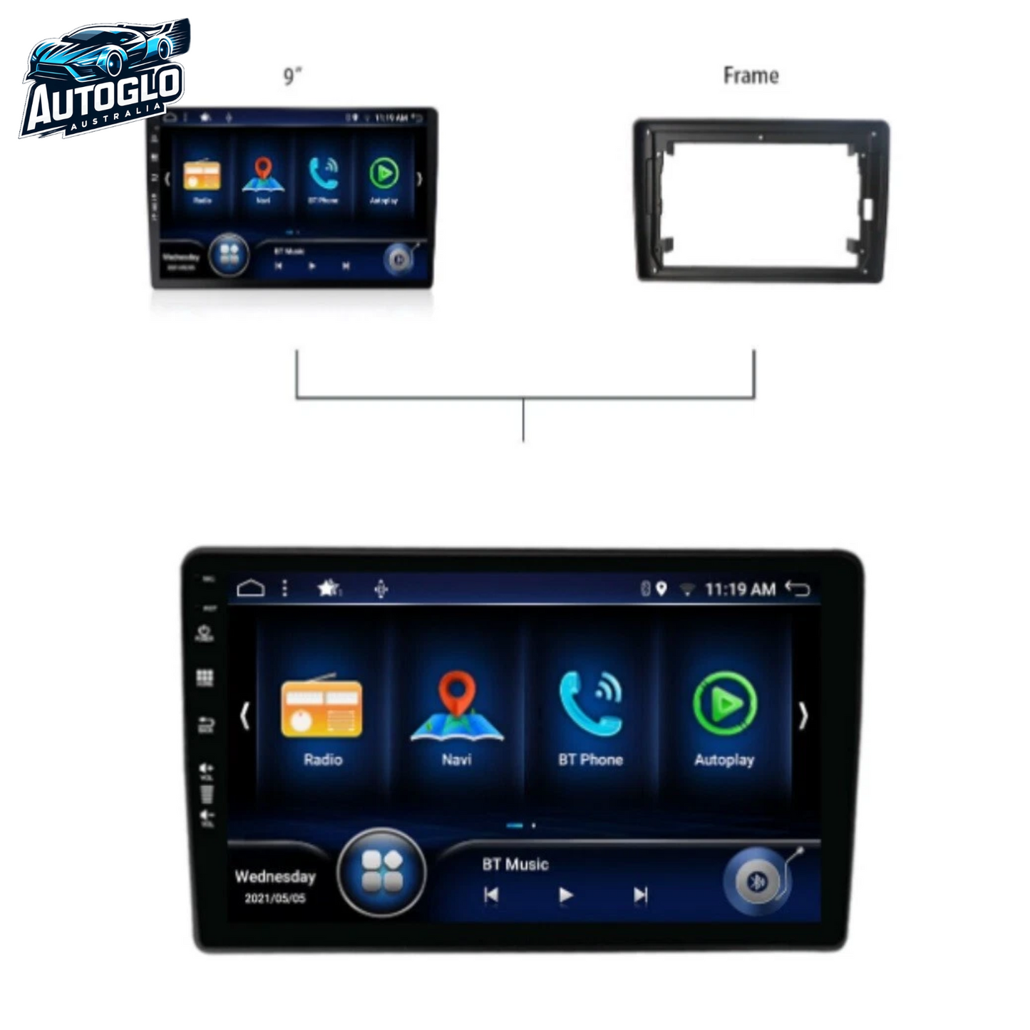 Autoglo Australia 9" GPS BT WiFi CARPLAY ANDROID Stereo For Audi A4 B6 B7 S4 RS4 (2000-08)