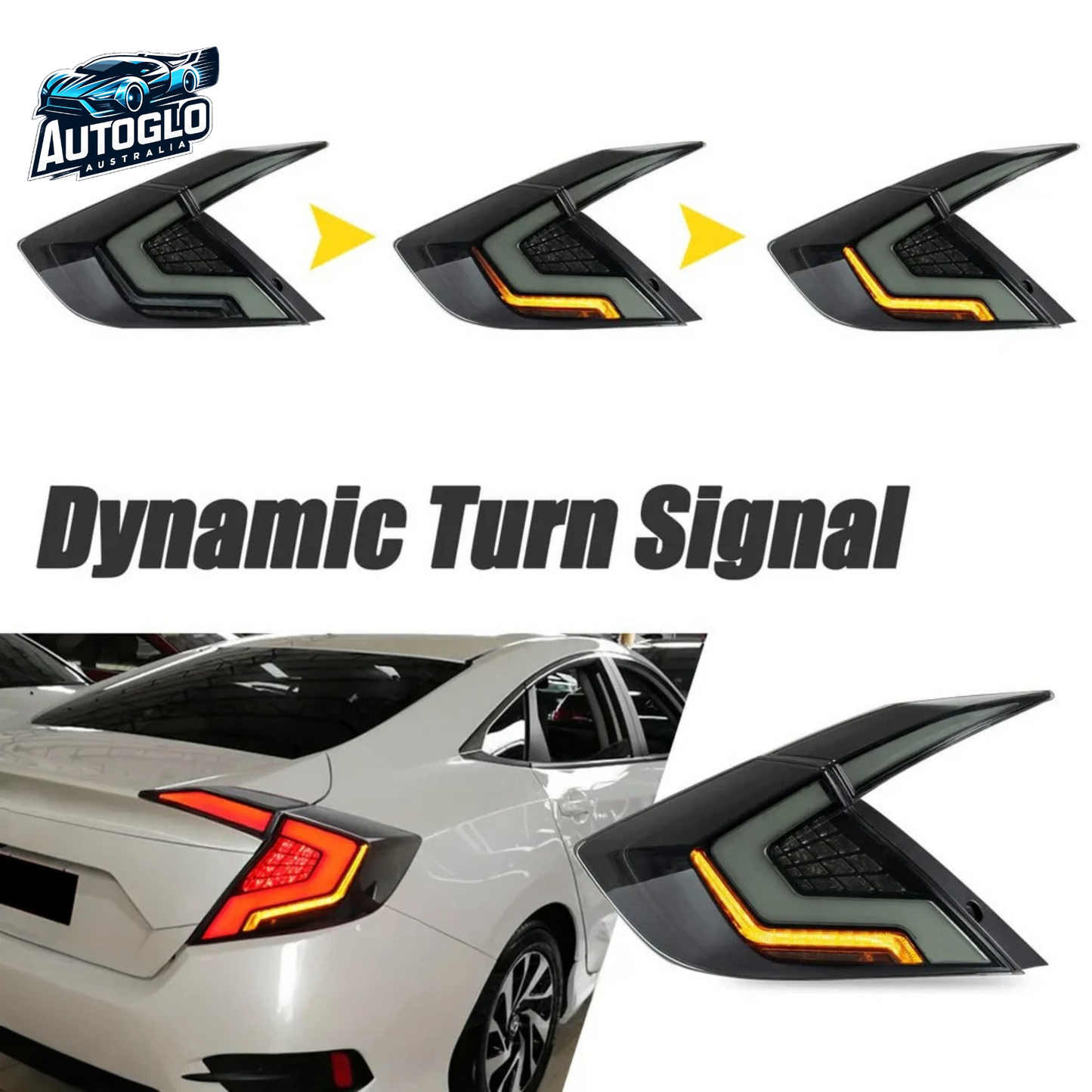 Autoglo Australia RGB LED Taillights Honda Civic 2016-2021 Colorful DRL Start UP Animation
