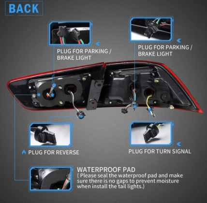 Red LED Tail Lights For 2008-18 Mitsubishi Lancer EVO Sedan W/Sequential Signal