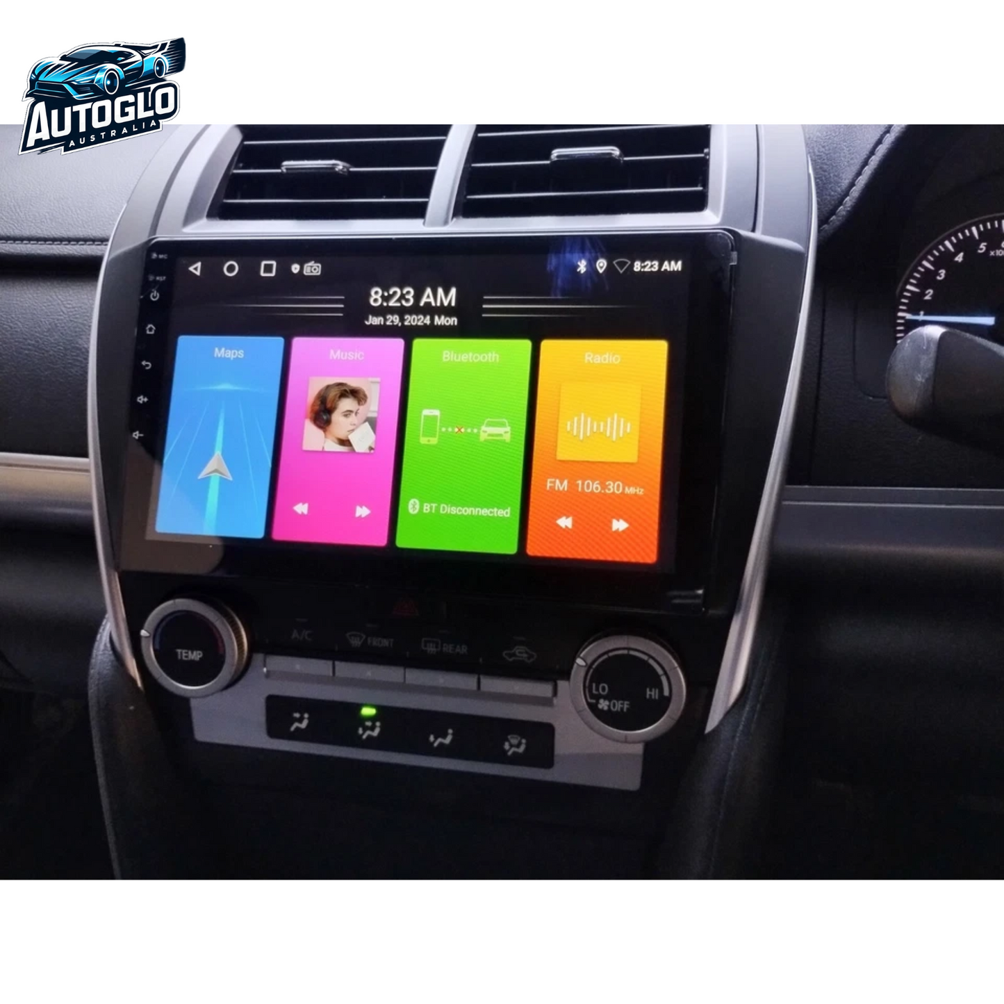 Autoglo Australia 10" CARPLAY ANDROID 13 2G+32G GPS BT WiFi Stereo for TOYOTA CAMRY (2012-14)