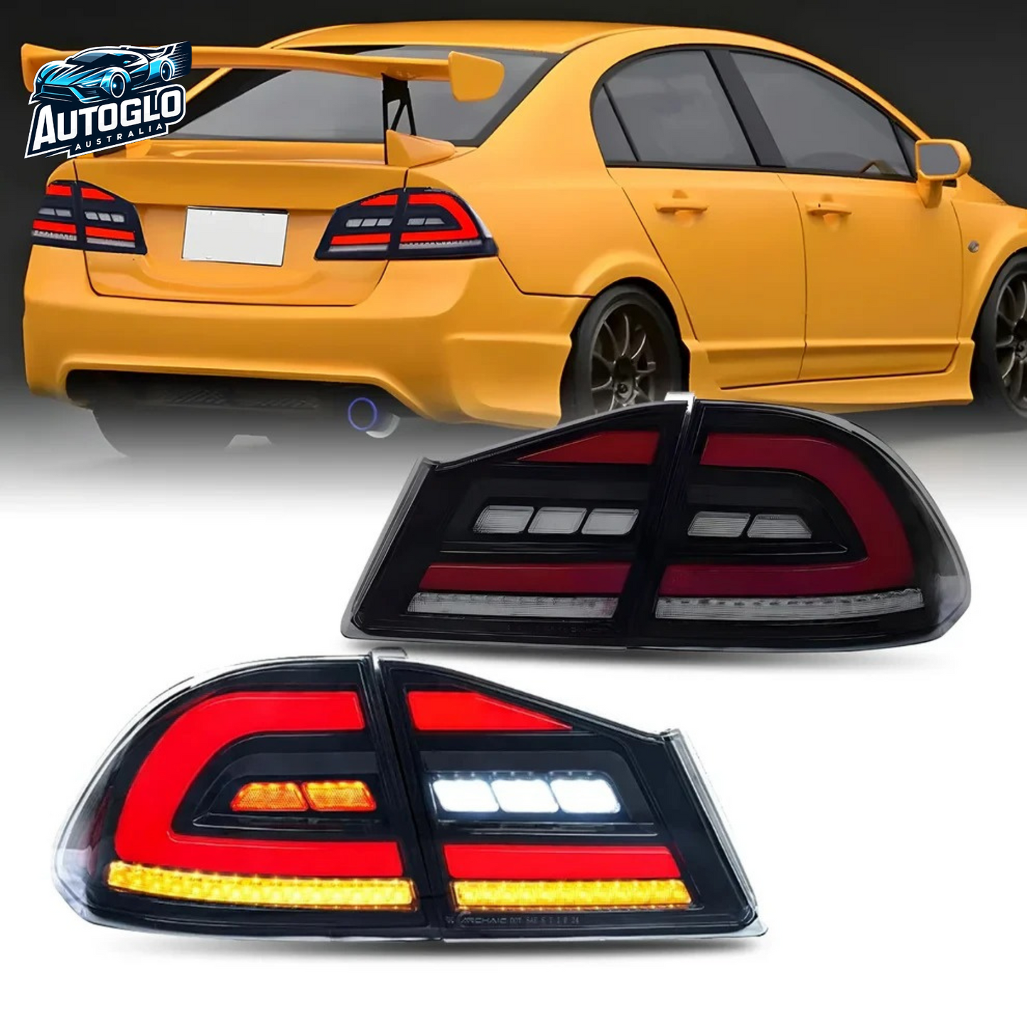 Autoglo Australia LED Tail Light Kit for Honda Civic FD2/FD3 Sedan & Type R 2006-2011