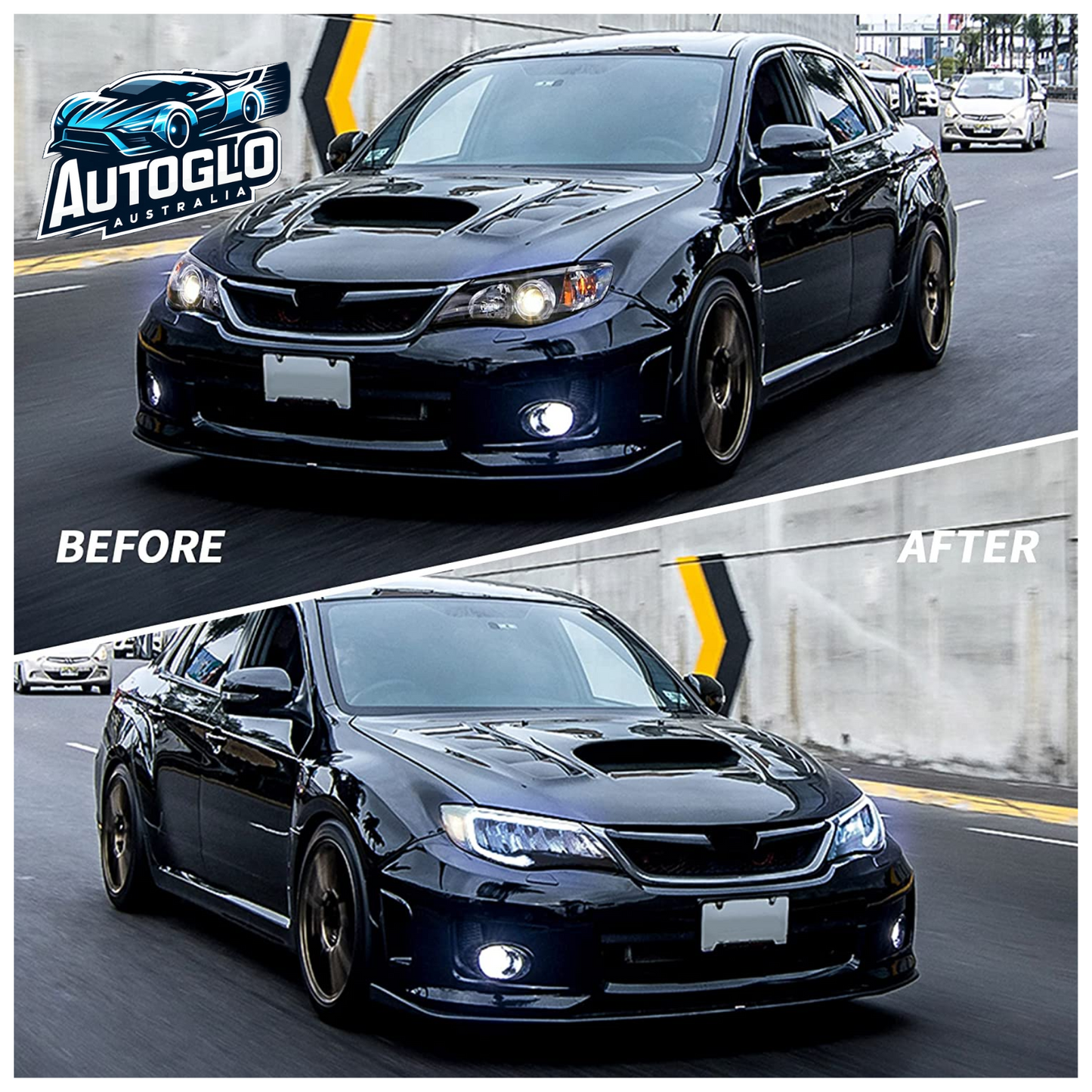 VLAND LED Headlights For Subaru WRX STI 2008-2014 With Animation Breathing DRL