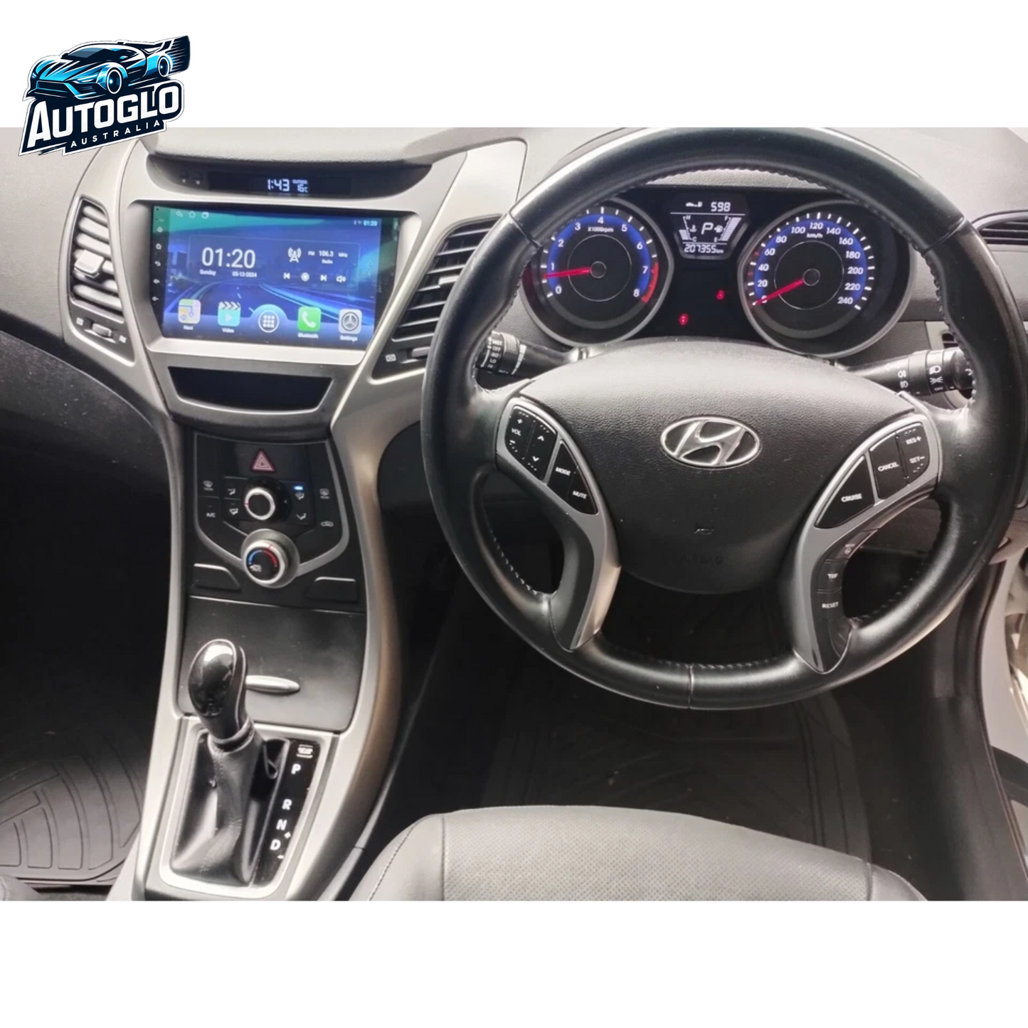 Autoglo Australia 9" CarPlay Android For HYUNDAI ELANTRA (2012-14) GPS BT WiFi 2GB+32GB