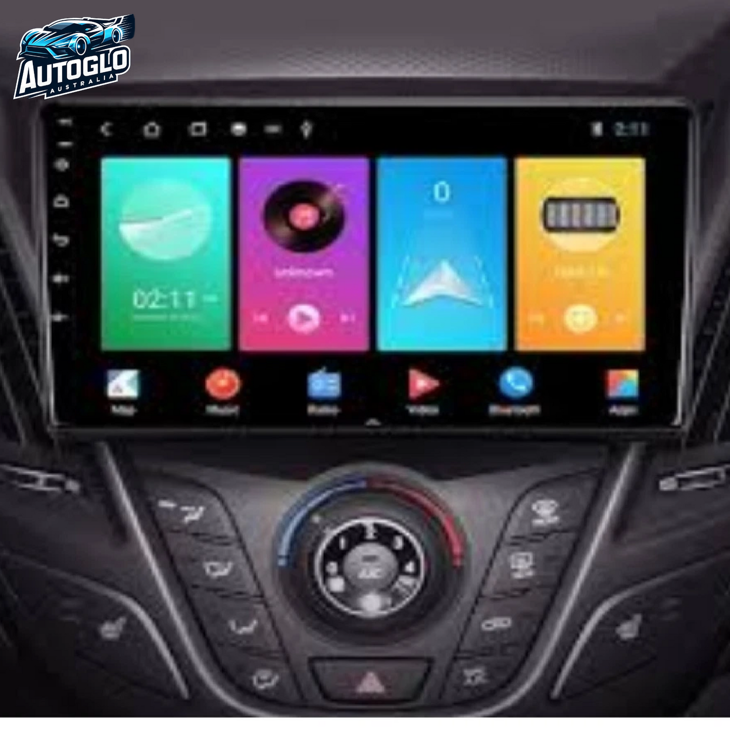 Autoglo Australia 9" (2G+32G) GPS CARPLAY ANDROID Stereo Amp Decoder HYUNDAI VELOSTER (2011-17)